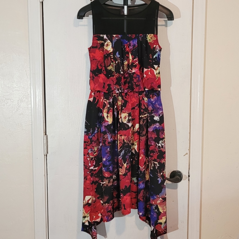 Vince Camuto Floral Asymmetric Dress